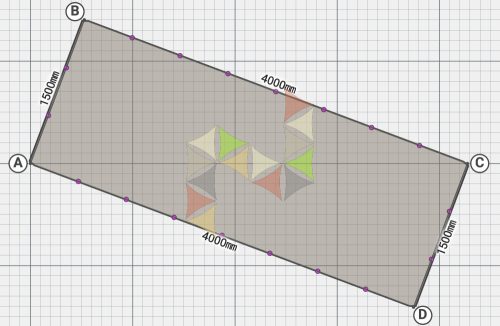 1,5 x 4,0 m -es FINOO egyedi NATAN FIX napvitorla